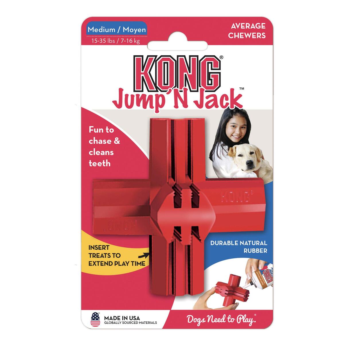 KONG Jump'N Jack Köpekler için Isırma Oyuncağı Medium - 1