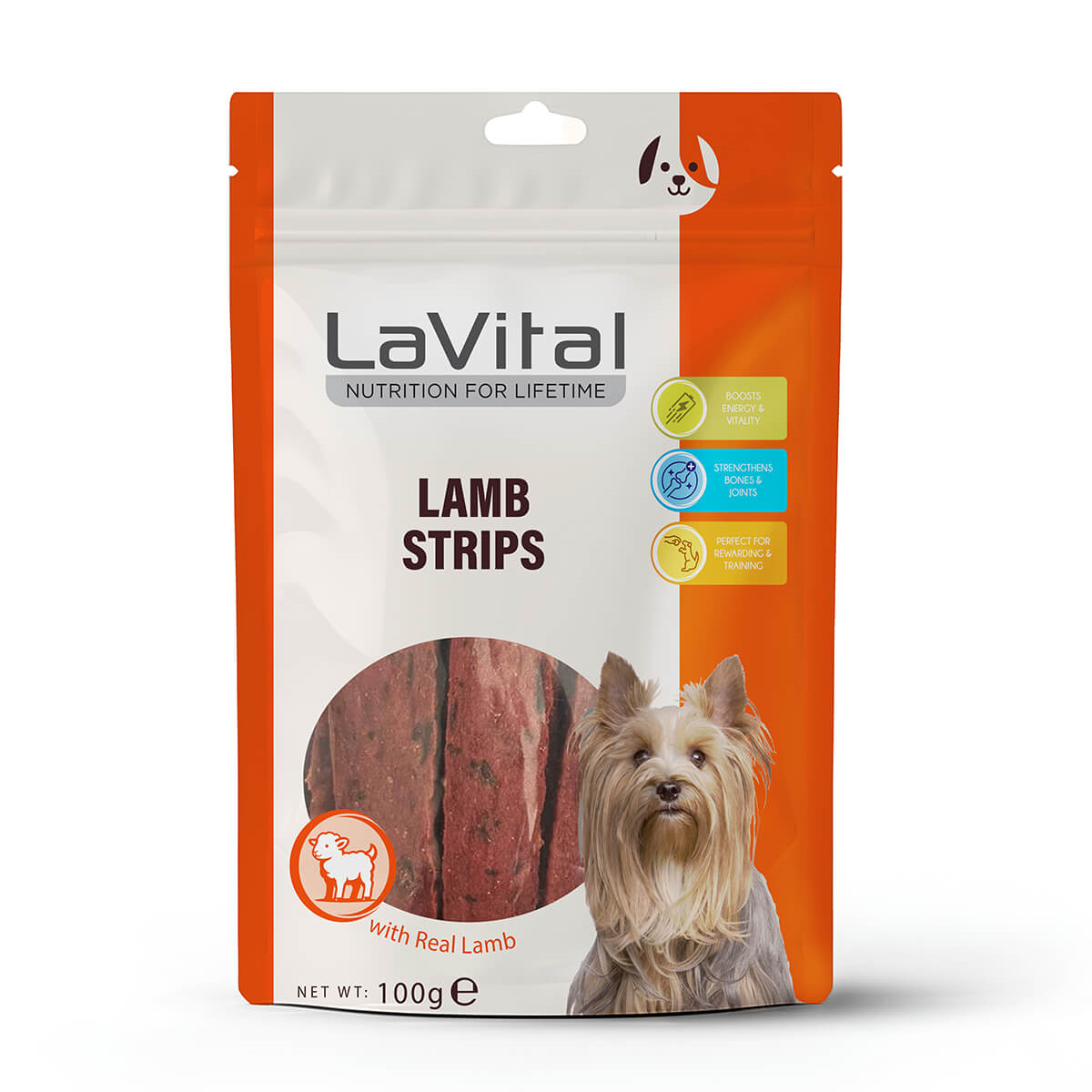 LaVital Kuzu Etli Şerit Köpek Ödülü 100g - 1