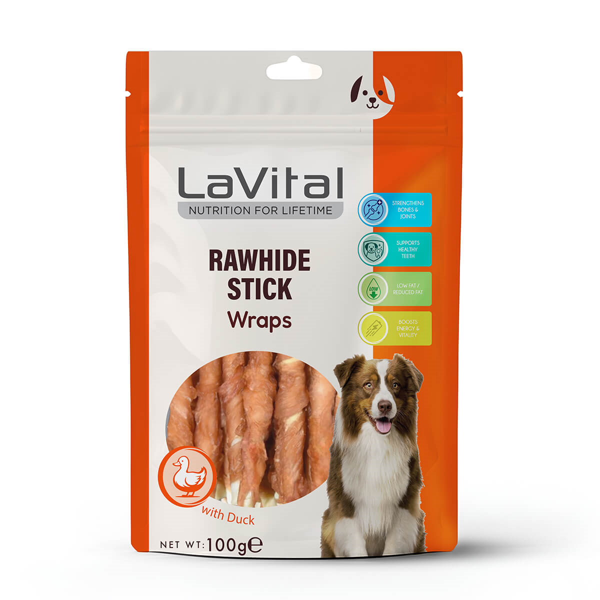 LaVital Ördek Eti Sarılı Çubuk Köpek Ödülü 100g - 1