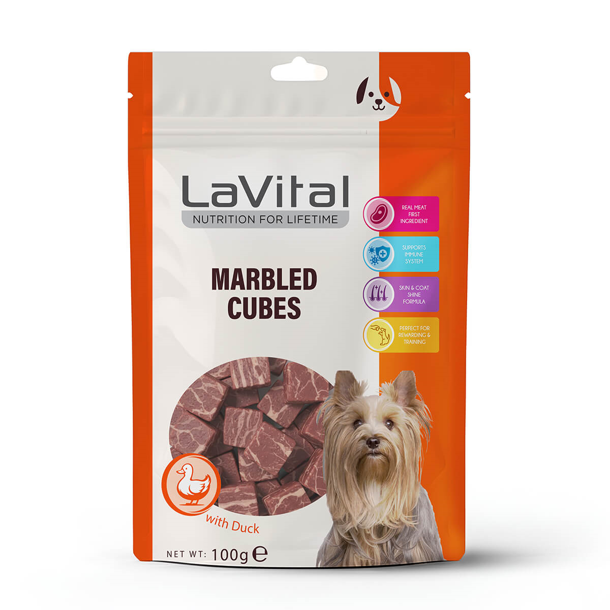 LaVital Ördek Etli Küp Köpek Ödülü 100g - 1