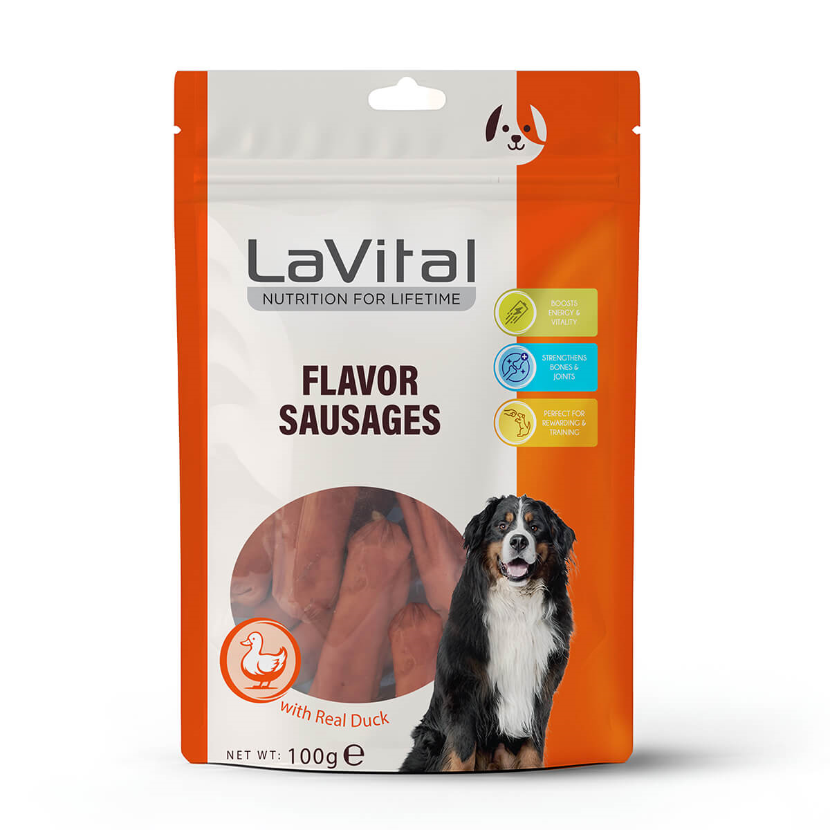 LaVital Ördek Etli Sosis Köpek Ödülü 100g - 1