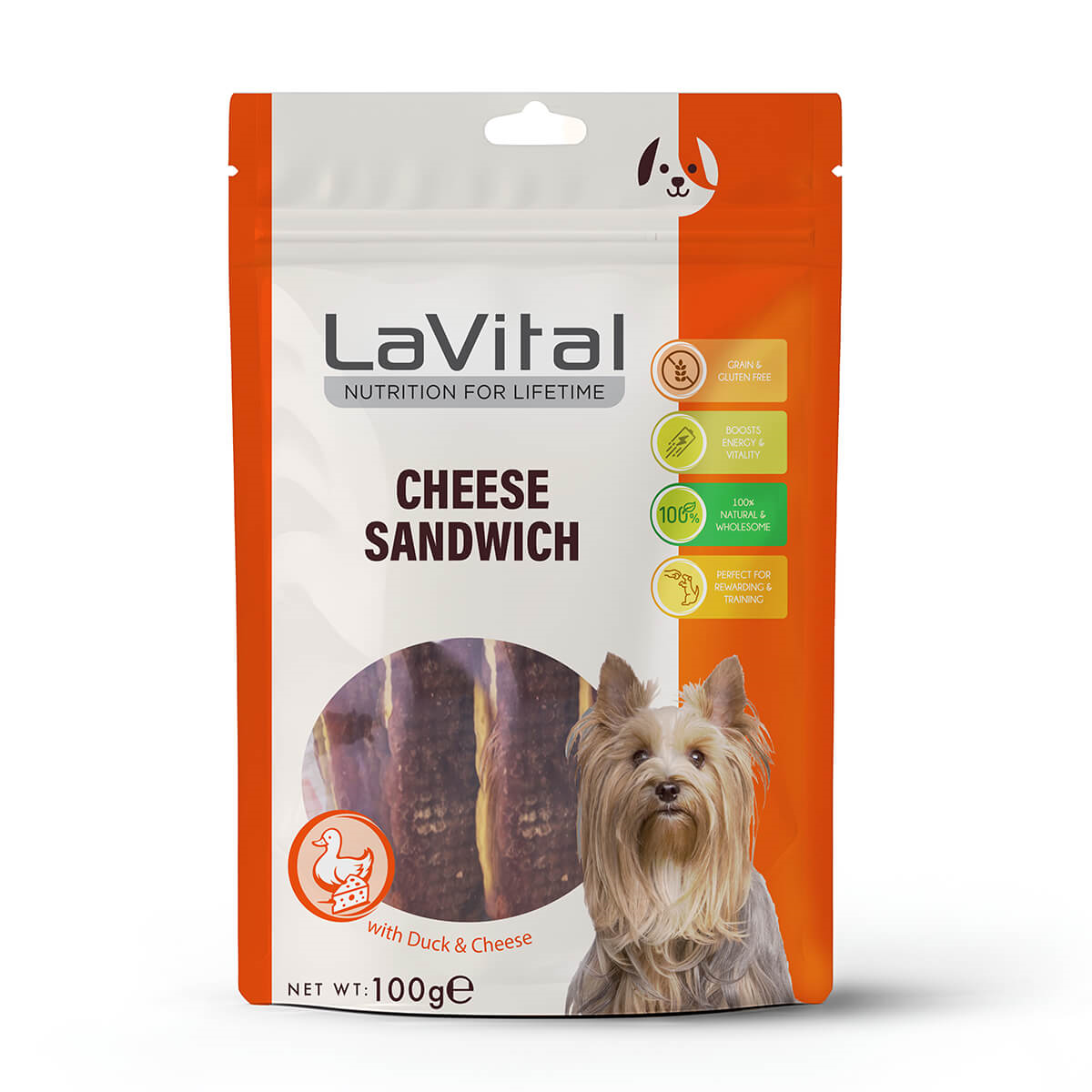 LaVital Ördek Etli ve Peynirli Sandviç Köpek Ödülü 100g - 1