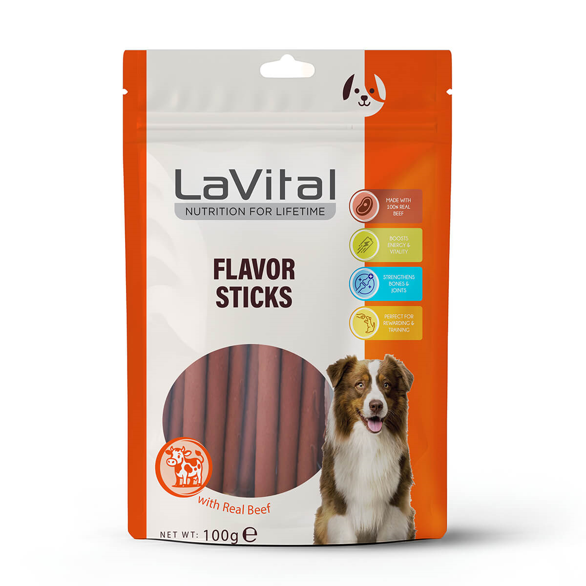 LaVital Sığır Etli Yumuşak Çubuk Köpek Ödülü 100g - 1