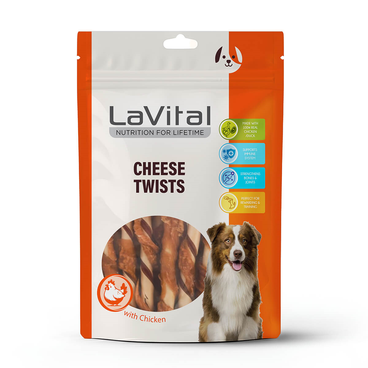 LaVital Tavuk ve Ördek Etli Peynirli Burgu Çubuk 100g - 1