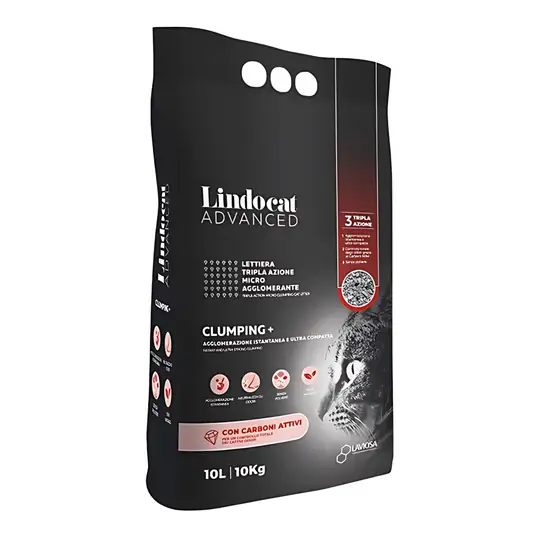 Lindocat Advanced Aktif Karbonlu Ekstra Güçlü Topaklanan Gri Kedi Kumu 10L