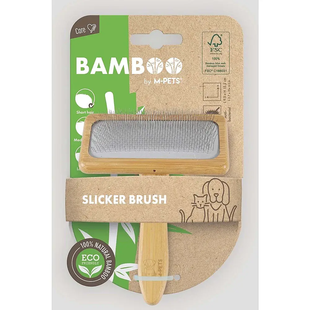 M-PETS Bamboo İnce Telli Fırça (M) - 1