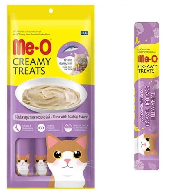 Me-O Creamy Treats Ton Balıklı Deniz Taraklı Krem Kedi Ödülü 60 Gr. (4X15 Gr.) - 1