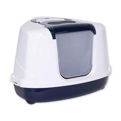 Moderna Flip Köşeli Filtreli Kapalı Kedi Tuvalet Kabı Lacivert 56 Cm - 1