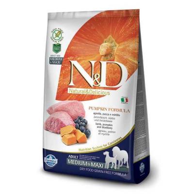 N&D Tahılsız Balkabaklı Kuzu Etli Medium Maxi Köpek Maması 12 Kg. - 1