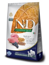 N&D Düşük Tahıllı Kuzu Etli Orta Ve Büyük Irk Yetişkin Köpek Maması 12 Kg.
