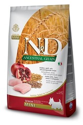 N&D Düşük Tahıllı Senior Tavuklu Küçük Irk Yaşlı Köpek Maması 2.5 Kg.