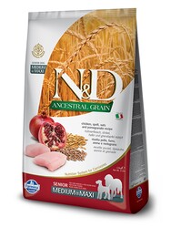 N&D Düşük Tahıllı Senior Tavuklu Orta Ve Büyük Irk Yaşlı Köpek Maması 2.5 Kg.
