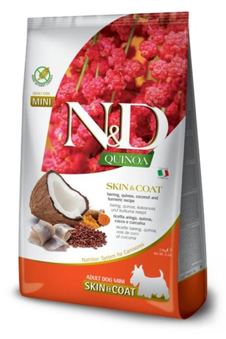 N&D Kinoa Skın&Coat, Ringa, Hind. Cevizi Adult Mini 2,5 Kg. - 1