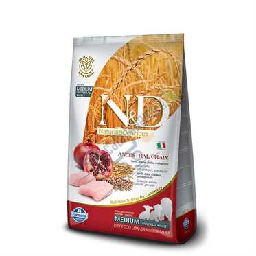 N&D Medium Maxi, Düşük Tahıllı, Tavuk Ve Narlı Yavru Köpek Maması 12 Kg.