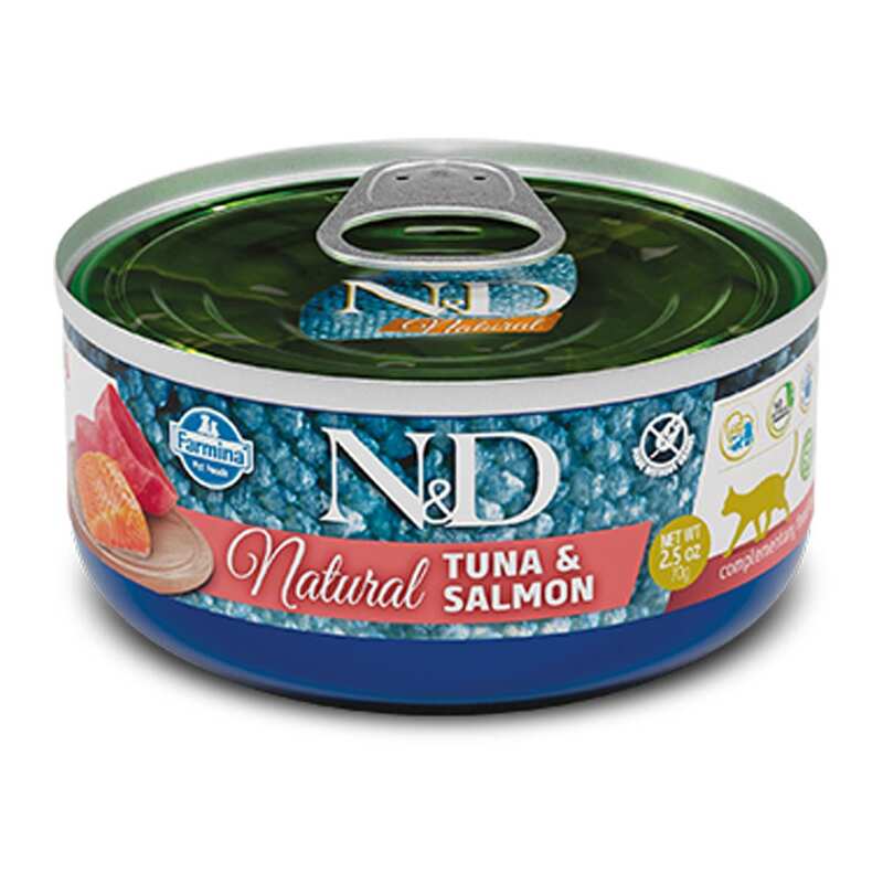 N&D Natural Tuna Ve Somon Balıklı Yetişkin Kedi Konservesi 70 Gr