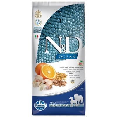 N&D Ocean Düşük Tahıllı Balık Portakallı Yetişkin Köpek Maması 12 Kg. - 1