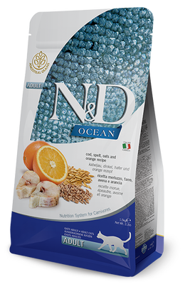 N&D Ocean Düşük Tahıllı Balıklı Portakallı Yetişkin Kedi Maması 5 Kg. - 1