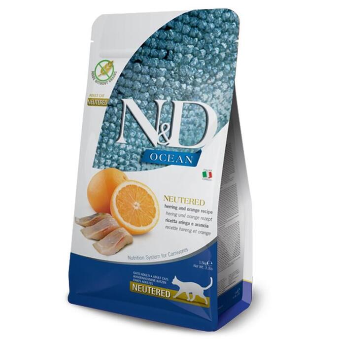 N&D Ocean Tahılsız Ringa Balığı Ve Portakallı Kısır Kedi Maması 5 Kg - 1