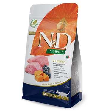 N&D Pumpkin Kuzu Etli Bal Kabaklı Ve Yaban Mersinli Tahılsız Kısırlaştırılmış Kedi Maması 1,5Kg