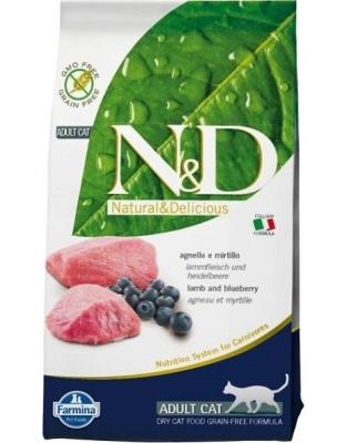 N&D Prıme Tahılsız Kuzu Etli Yaban Mersinli Yetişkin Kedi Maması 5 Kg. - 1