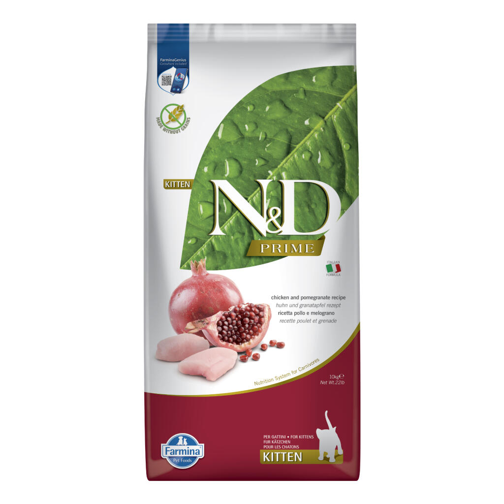 N&D Prıme Tahılsız Tavuk Ve Nar Yavru, Hamile, Emziren Kedi Maması 10 Kg. - 1