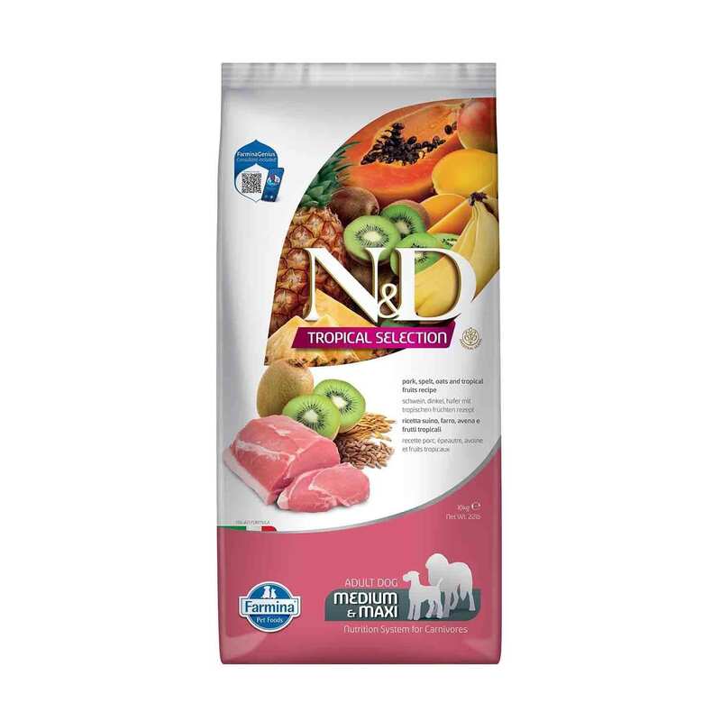 N&D Tropical Domuzlu Orta ve Büyük Irk Yetişkin Köpek Maması 10kg