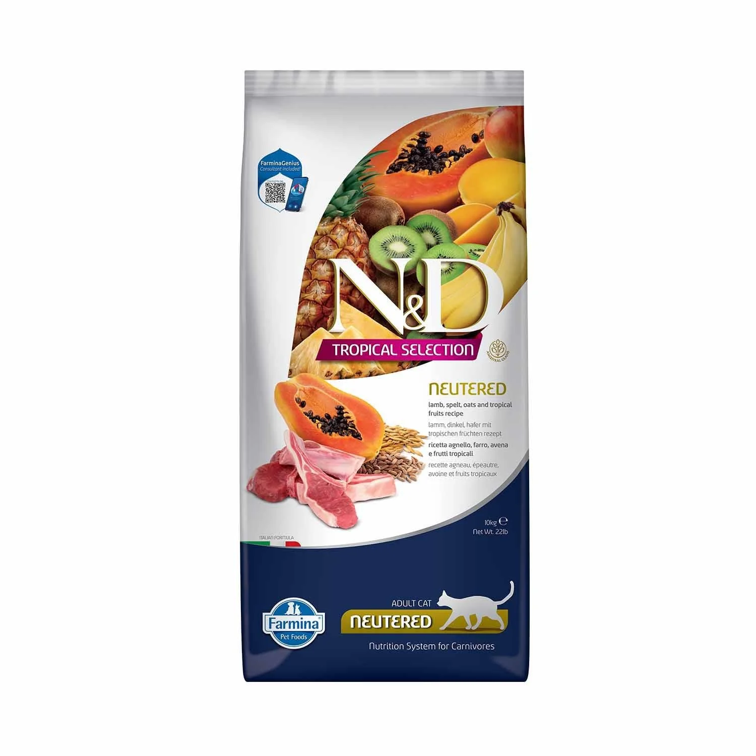 N&D Tropical Kuzu Etli ve Tropikal Meyveli Kısırlaştırılmış Kedi Maması 10kg - 1