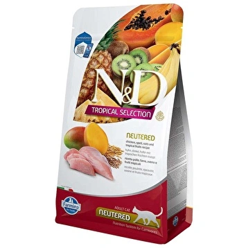 N&D Tropical Tavuklu ve Tropikal Meyveli Kısırlaştırılmış Kedi Maması 10kg