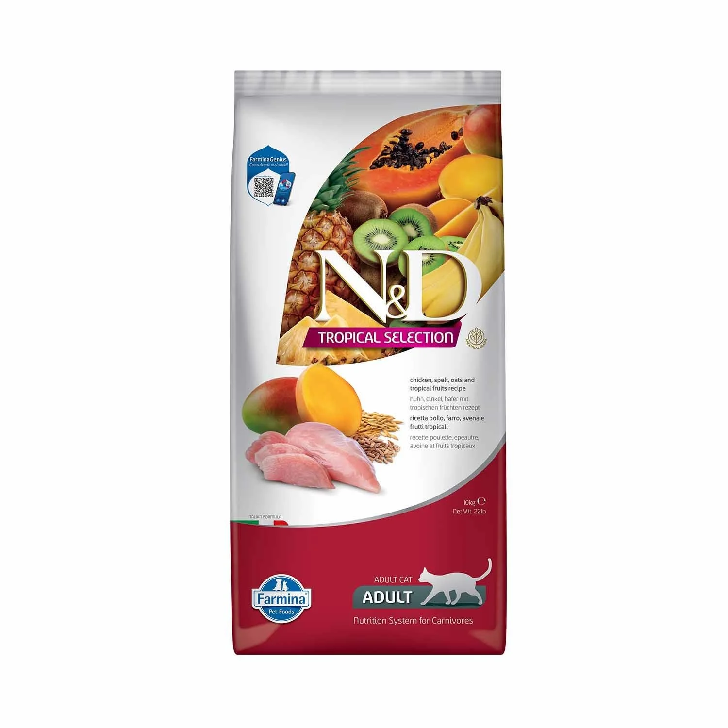 N&D Tropical Tavuklu ve Tropikal Meyveli Yetişkin Kedi Maması 10kg - 1