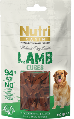 Nutri Canin Tahılsız Kuzu Etli Küp Köpek Ödül Maması 80 G - 1