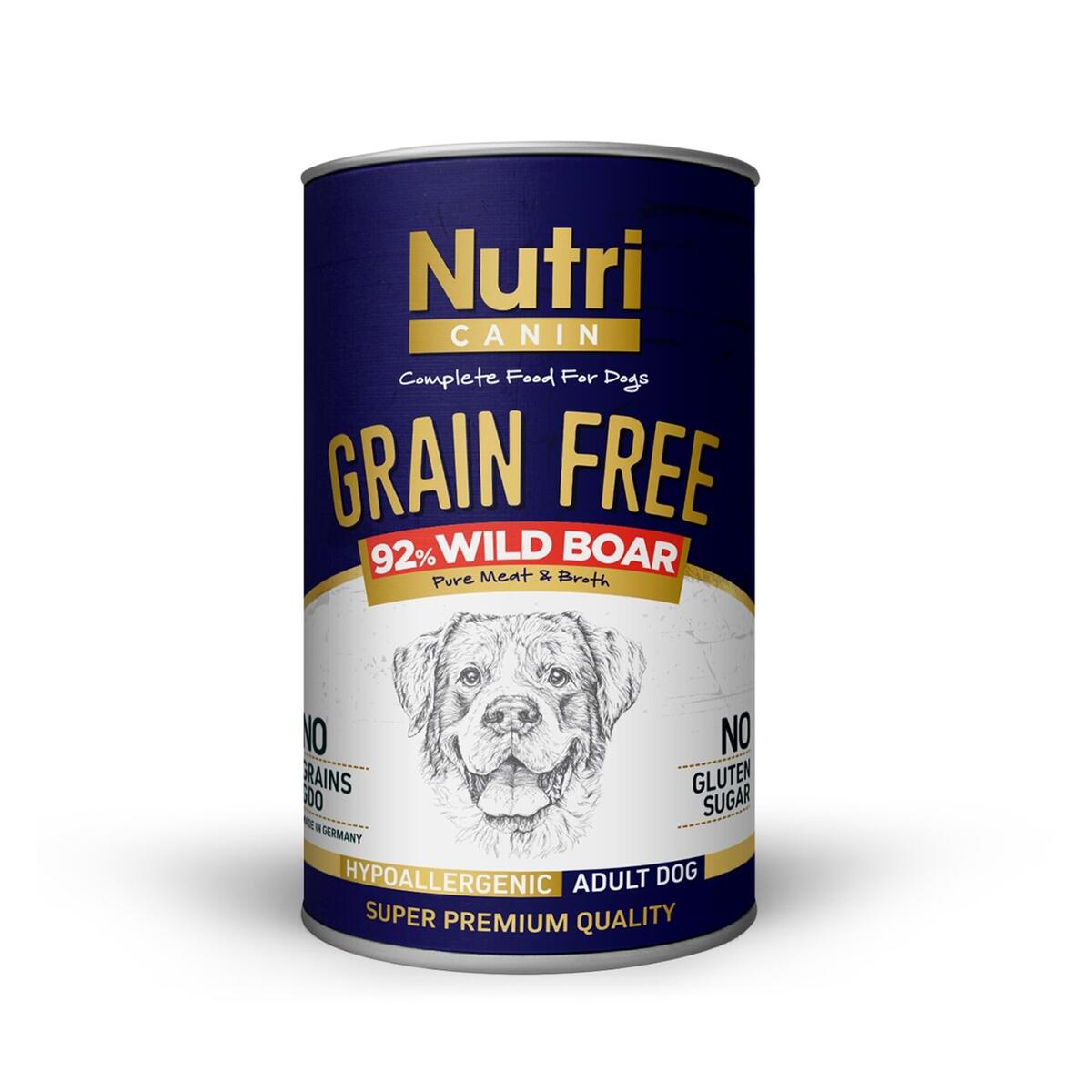 Nutri Canin Tahılsız Yaban Domuzlu Yaş Köpek Maması 400 Gr. - 1