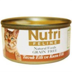 Nutri Feline Tahılsız Tavuk Etli Kuzulu Kedi Konservesi 80 Gr.