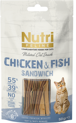 Nutri Feline Tahılsız Tavuk Ve Balıklı Kedi Ödül Maması 50 G