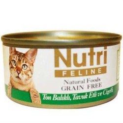 Nutri Feline Tahılsız Ton Balık Tavuk Ciğerli Kedi Konservesi 80 Gr.