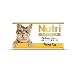 Nutri Feline Tavuklu Tahılsız Yetişkin Kedi Konservesi 85 Gr.