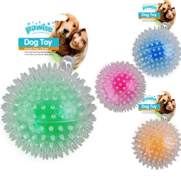 Pawise Flash Bouncer Ball Işıklı Şeffaf Plastik Top Köpek Oyuncağı 12 cm - 1