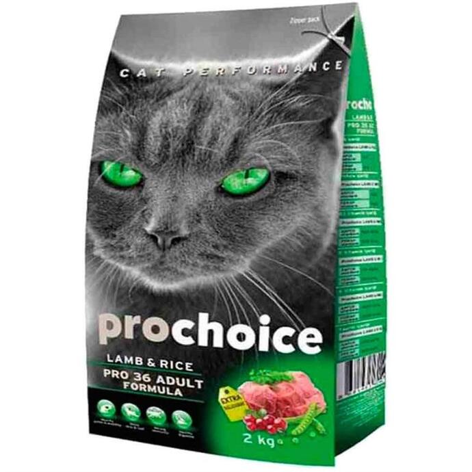 PROCHOİCE PRO 36 KUZULU VE PİRİNÇLİ DÜŞÜK TAHILLI YETİŞKİN KEDİ MAMASI 2 KG. - 1