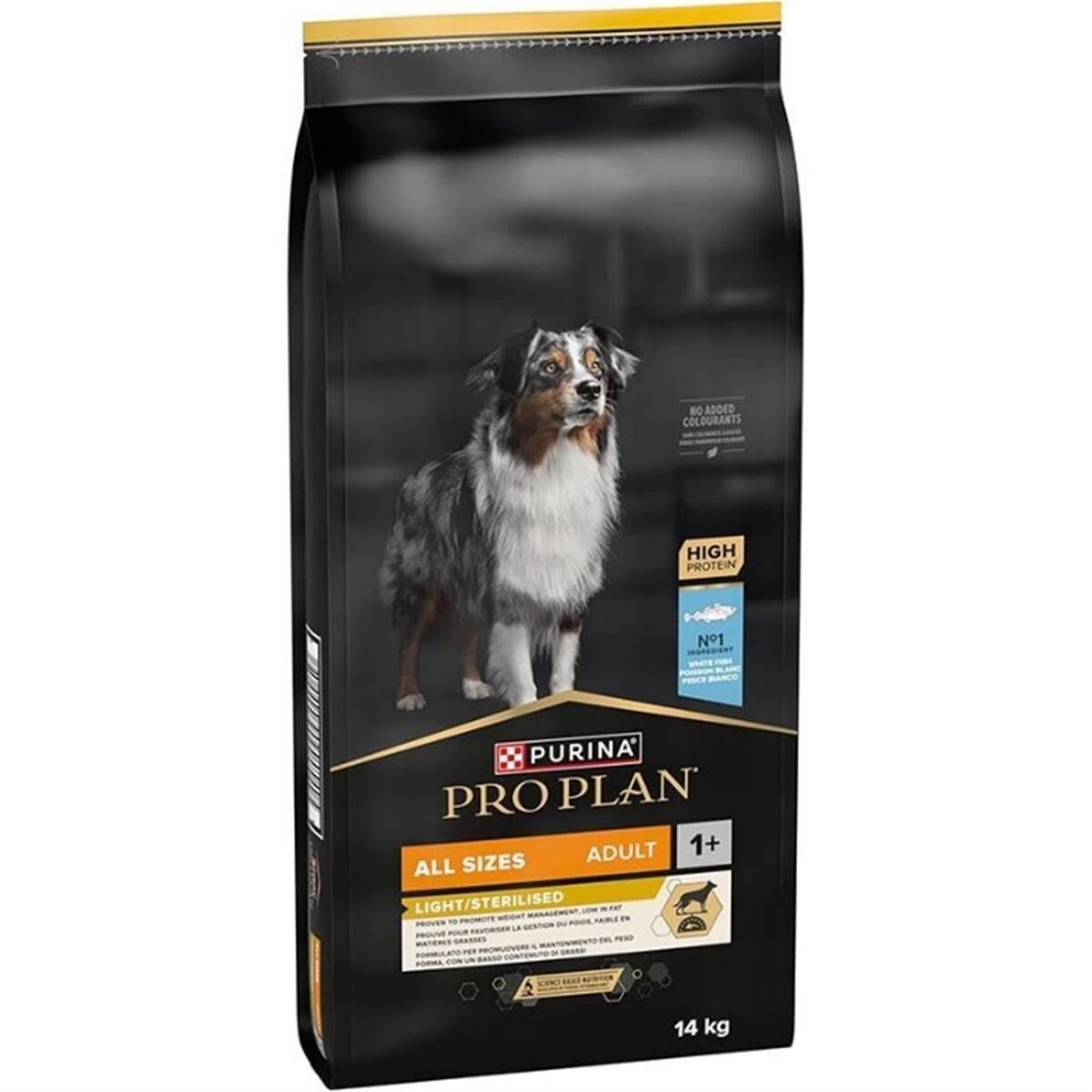 Pro Plan Light ve Kısırlaştırılmış Tüm Irklar İçin Alabalıklı Yetişkin Köpek Maması 14kg - 1