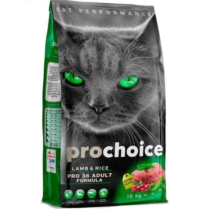 PROCHOİCE PRO 36 KUZU VE PİRİNÇLİ KEDİ MAMASI 15 KG. - 1