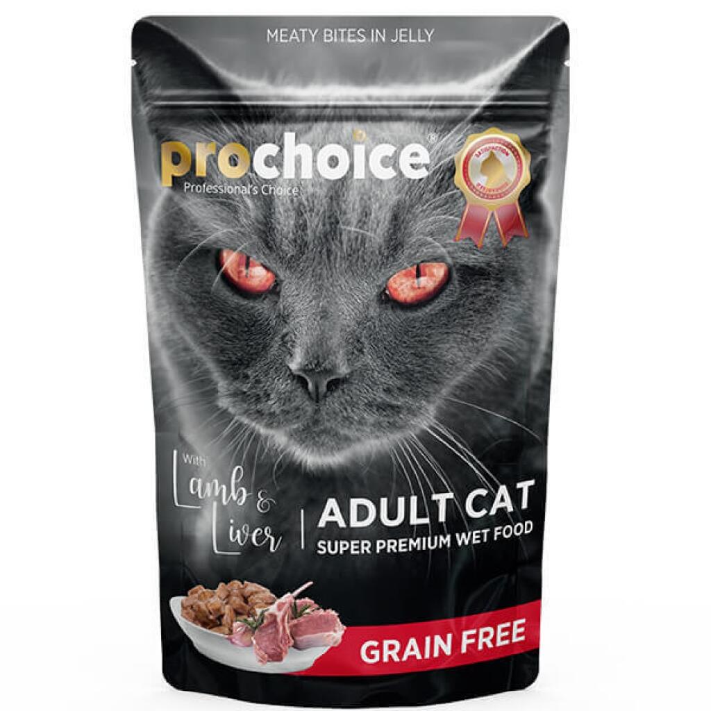 PROCHOİCE TAHILSIZ KUZU VE CİĞERLİ YETİŞKİN KEDİ KONSERVESİ 85 GR. - 1