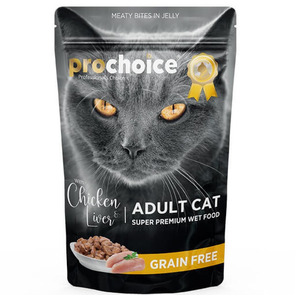 PROCHOİCE TAHILSIZ TAVUK VE CİĞERLİ YETİŞKİN KEDİ KONSERVESİ 85 GR. - 1