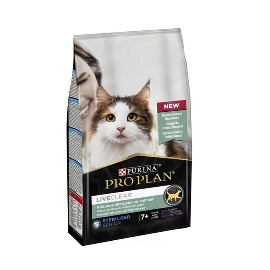 ProPlan LiveClear Steril +7 Hindili Yaşlı Kısır Kedi Maması 1.4kg