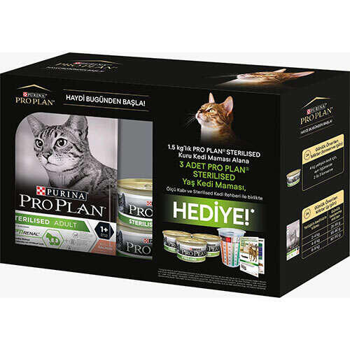 Proplan Somonlu Kısırlaştırılmış Kedi Maması 1,5 Kg + Hediye Paketi 85 Gr X 3 Adet Ve Sterilised Kedi Rehberi - 2