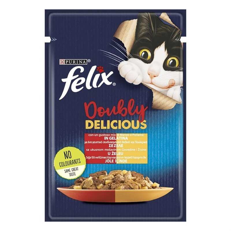 Purina Felix Çifte Lezzet Sığır & Tavuklu Kedi Yaş Mama 85 Gr - 1