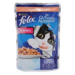 Purina Felix Somonlu Kedi Yaş Maması 85Gr. (1)