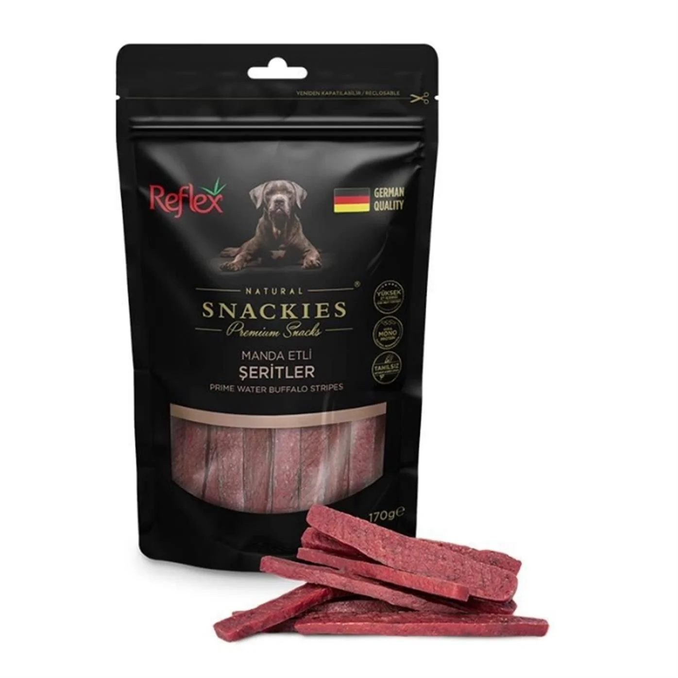 Reflex Snackies Manda Etli Şeritler Yetişkin Köpek Ödülü 170gr