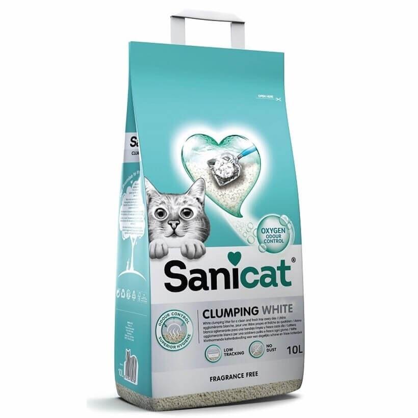 SaniCat Clumping White Topaklanan Kedi Kumu 10lt - 1