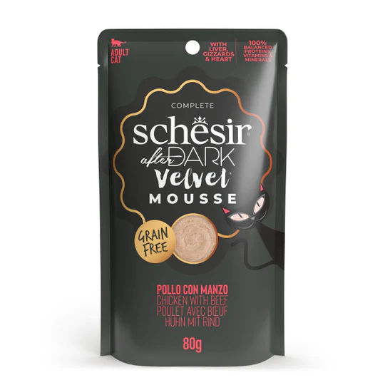 Schesir AFTER DARK CAT POUCH MOUSSE TAVUK&BILDIRCIN YUMURTASI 80GR