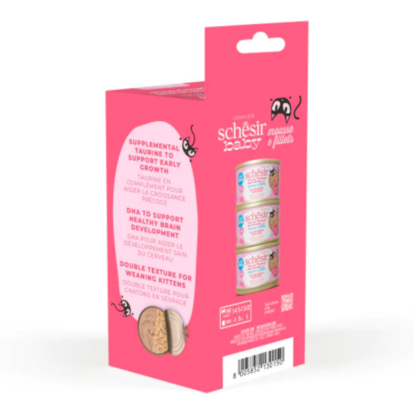 SCHESIR BABY CAT CAN MOUSSE PARÇA TAVUK&SOMON 3X55G - 2