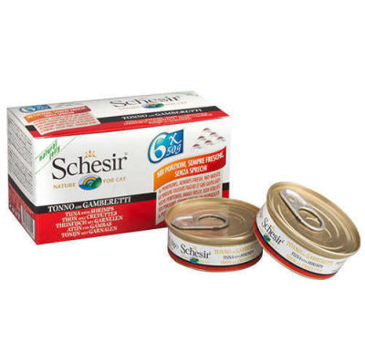Schesir C103 Multipack Ton Balıklı Ve Karides Kedi Yaş Maması 50 Gr. ( 6 Lı Paket ) - 1